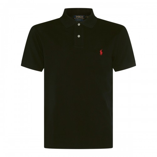 BLACK COTTON POLO SHIRT