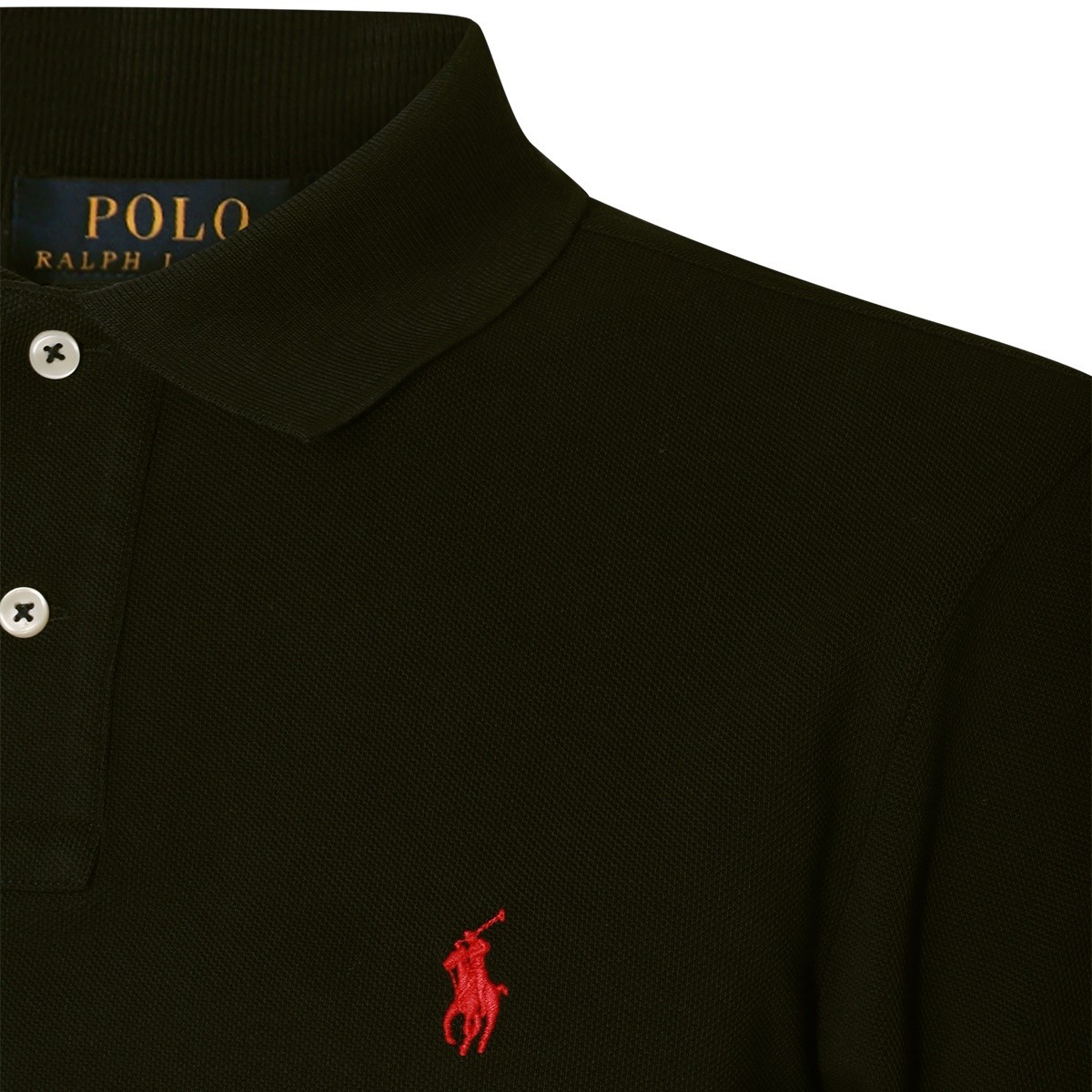 BLACK COTTON POLO SHIRT