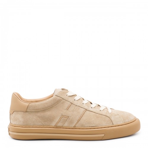 BEIGE LEATHER H691 SNEAKERS