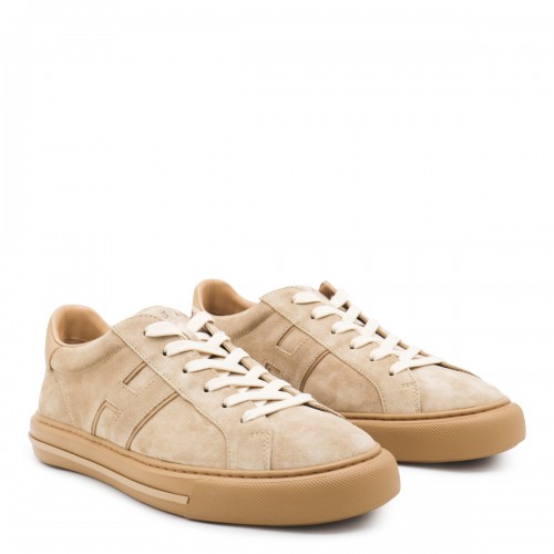 BEIGE LEATHER H691 SNEAKERS