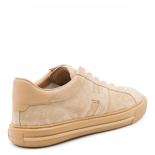 BEIGE LEATHER H691 SNEAKERS