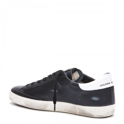 BLACK AND WHITE LEATHER SUPER STAR SNEAKERS