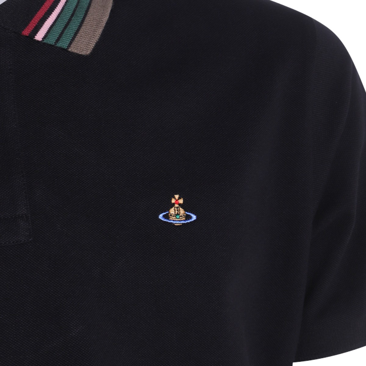BLACK COTTON POLO SHIRT