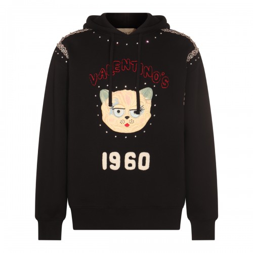 BLACK COTTON SWEATSHIRT