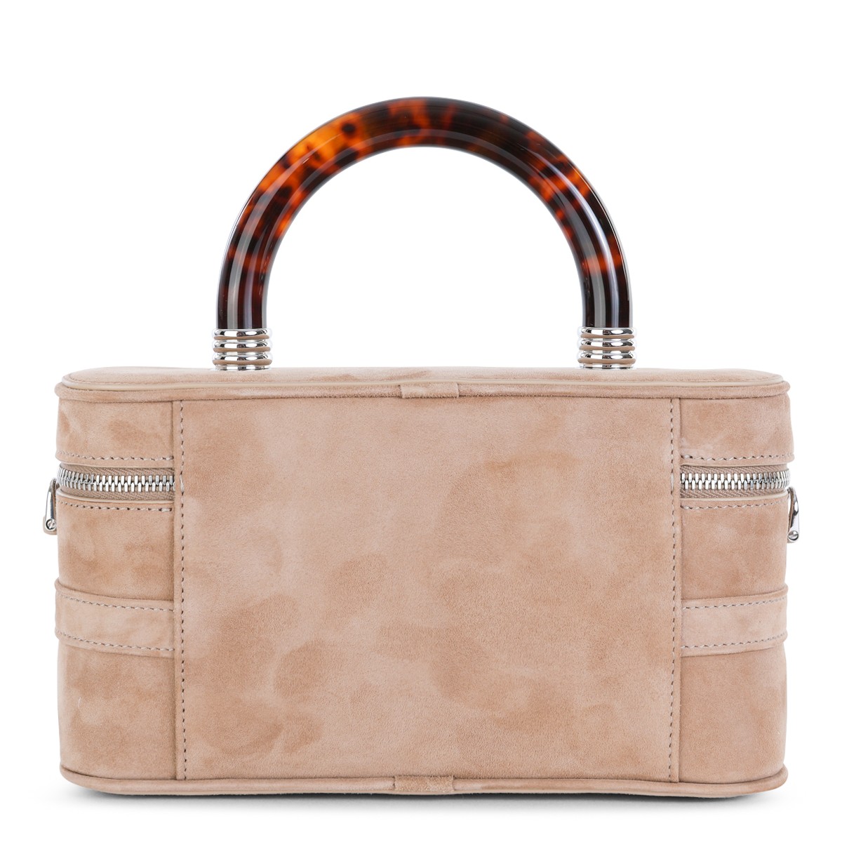 BEIGE LEATHER VANITY BELLE TOP HANDLE...