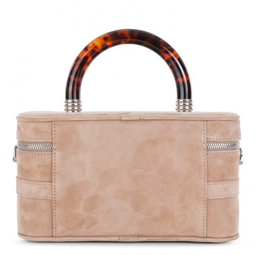 BEIGE LEATHER VANITY BELLE TOP HANDLE BAG