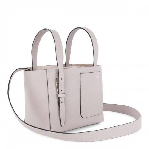 GREY LEATHER MINI BUCKET