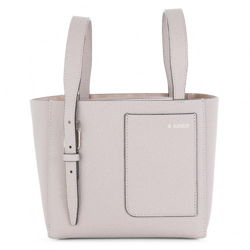 GREY LEATHER MINI BUCKET