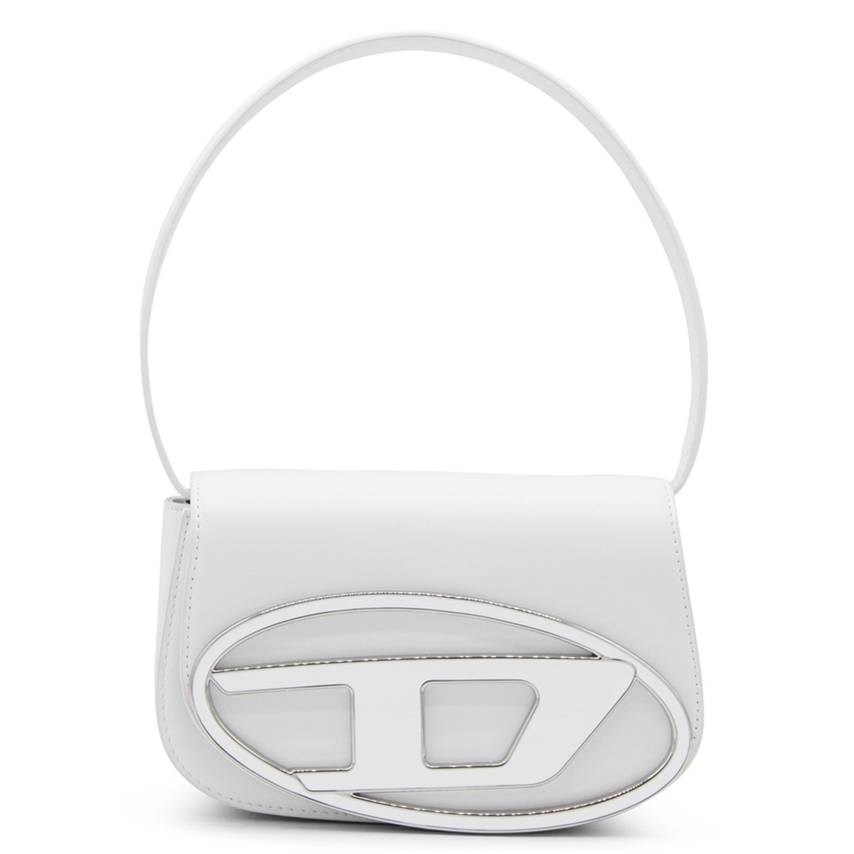 WHITE LEATHER 1DR SHOULDER BAH
