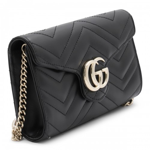 BLACK LEATHER GG MARMONT WALLET
