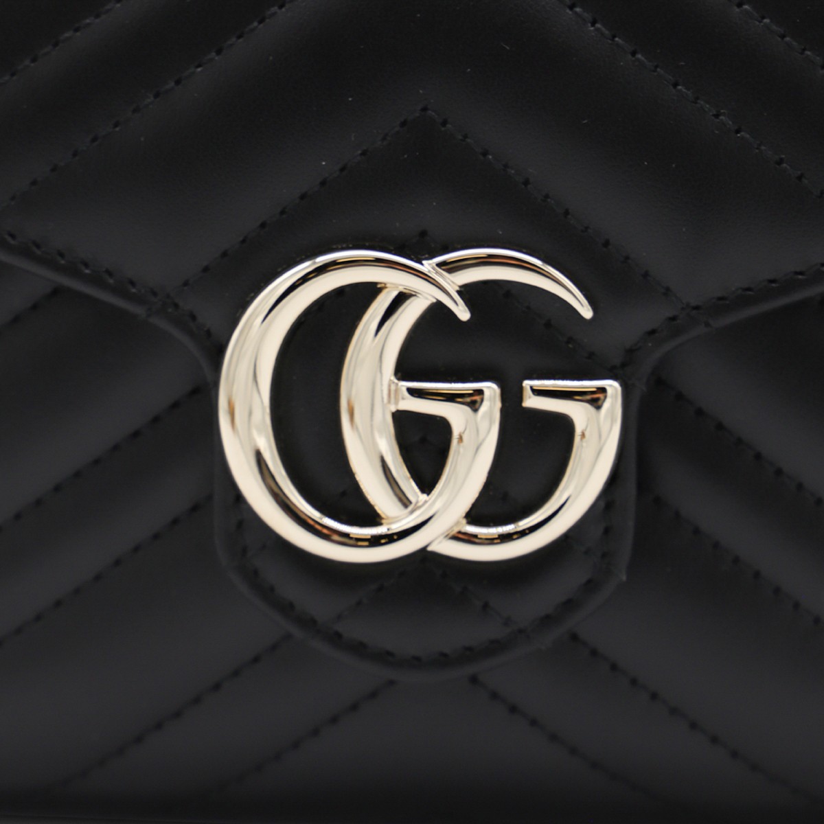 BLACK LEATHER GG MARMONT WALLET