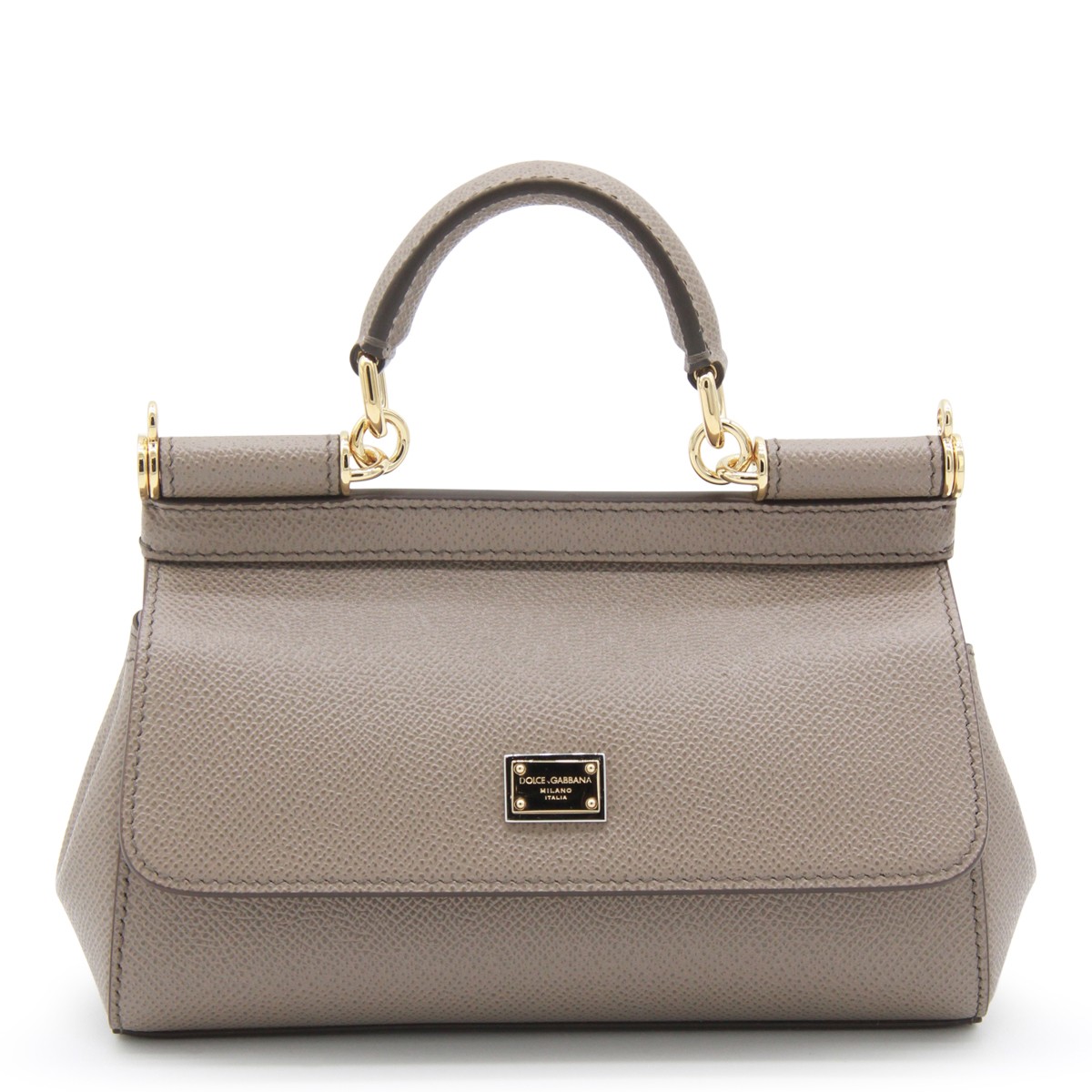 BEIGE LEATHER SICILY SMALL TOP HANDLE BAG