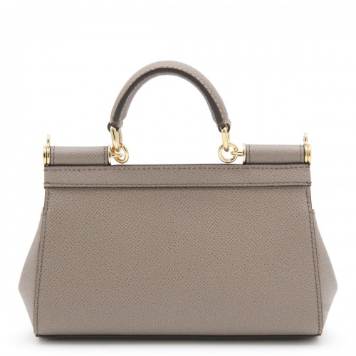 BEIGE LEATHER SICILY SMALL TOP HANDLE BAG