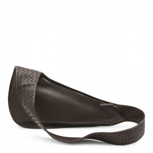DARK BROWN LEATHER SLING VENETO BAG