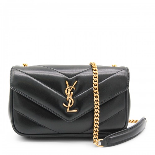 BLACK LEATHER LOULOU MINI BAG