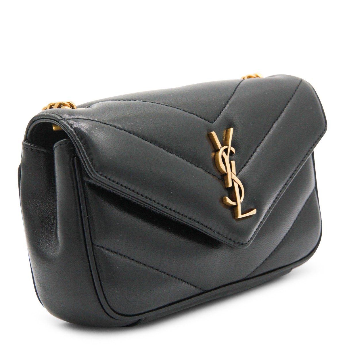 BLACK LEATHER LOULOU MINI BAG BLACK LEATHER LOULOU MINI BAG