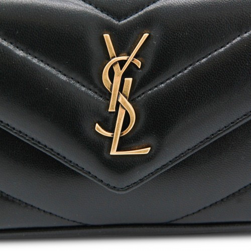 BLACK LEATHER LOULOU MINI BAG