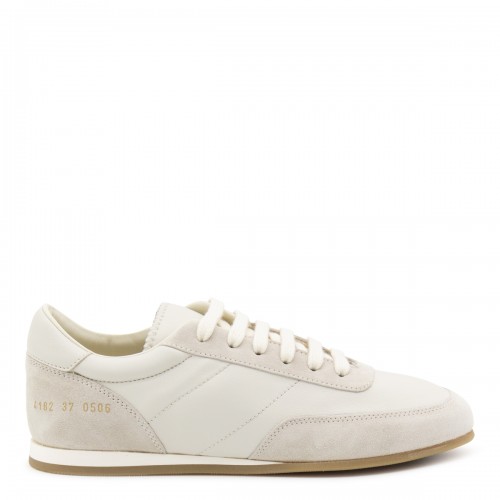 WHITE LEATHER MINIMAL RUNNER SNEAKERS