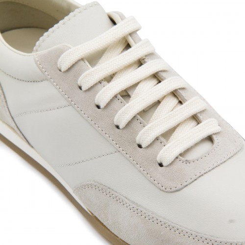 WHITE LEATHER MINIMAL RUNNER SNEAKERS