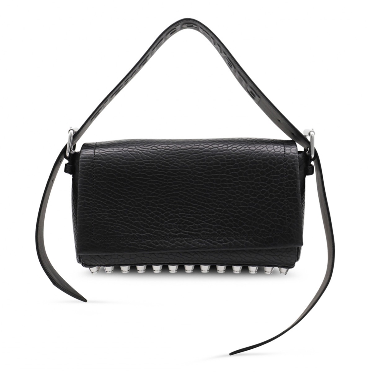 BLACK LEATHER RICCO MEDIUM SHOULDER BAG
