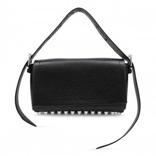 BLACK LEATHER RICCO MEDIUM SHOULDER BAG