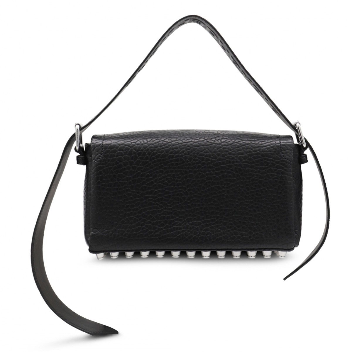 BLACK LEATHER RICCO MEDIUM SHOULDER BAG