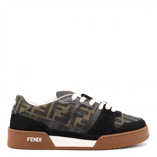 BLACK AND BROWN LEATHER MATCH SNEAKERS 