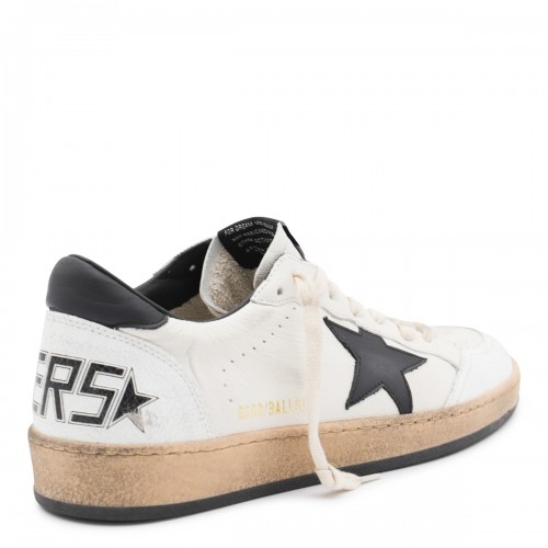 WHITE AND BLACK LEATHER BALLSTAR SNEAKERS