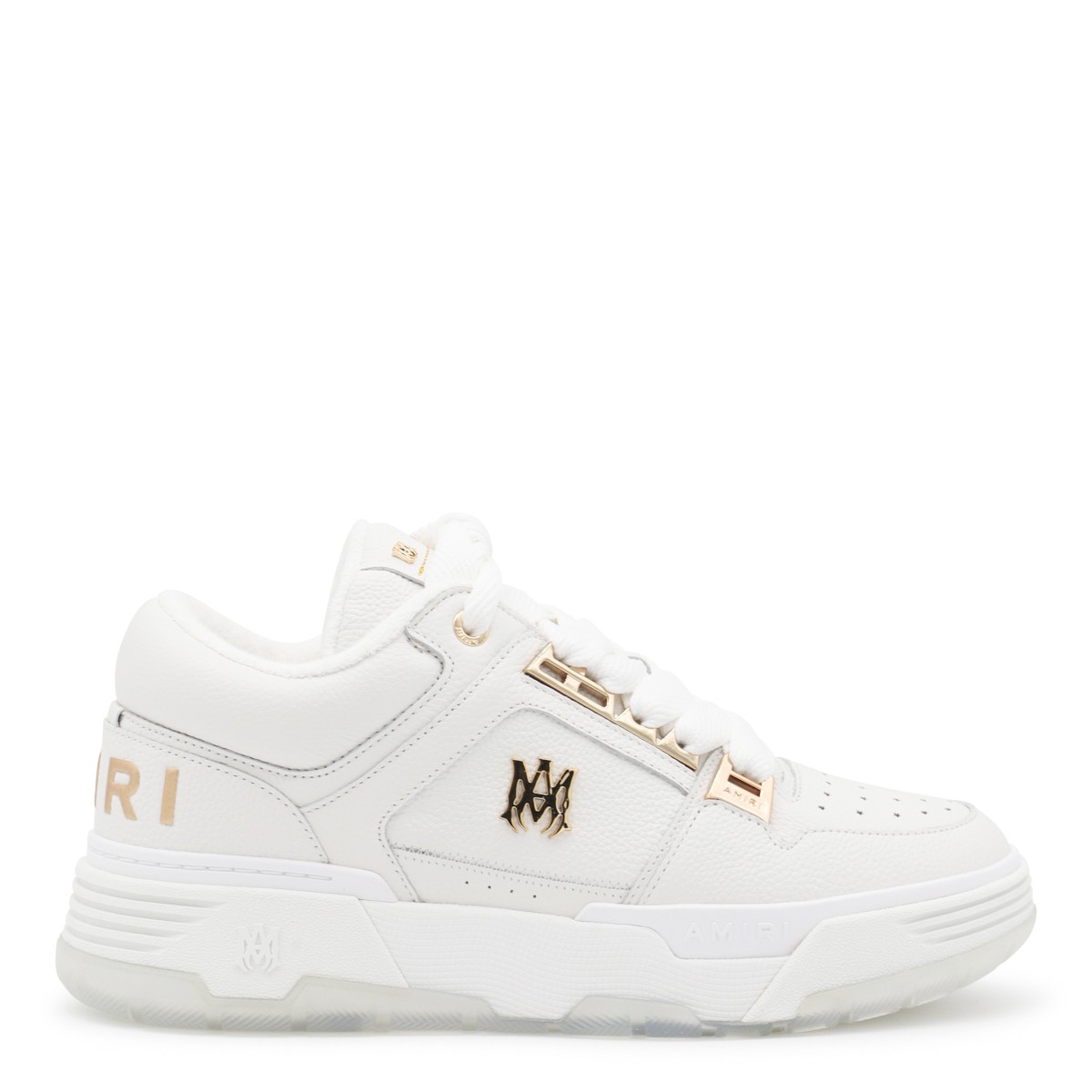WHITE LEATHER METALLIC MA-1 SNEAKERS