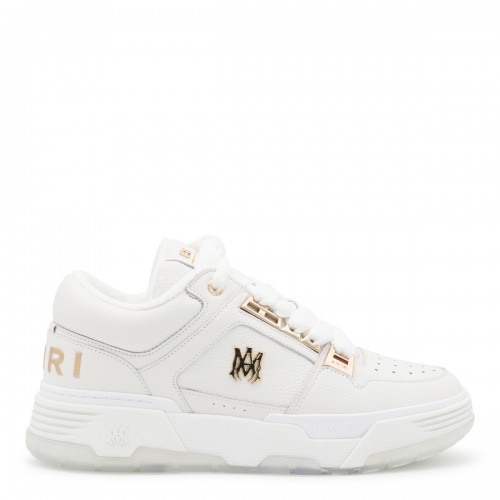 WHITE LEATHER METALLIC MA-1 SNEAKERS