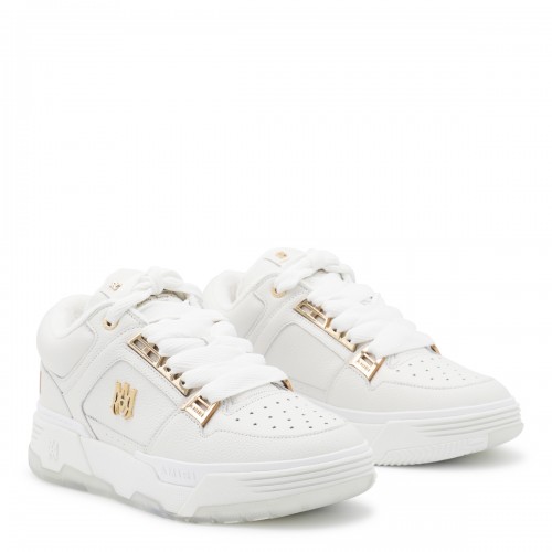 WHITE LEATHER METALLIC MA-1 SNEAKERS