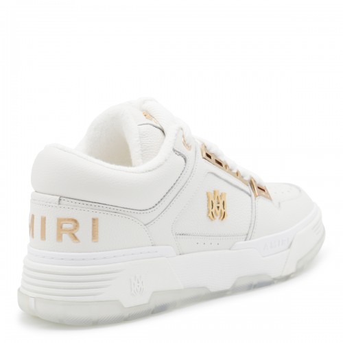WHITE LEATHER METALLIC MA-1 SNEAKERS