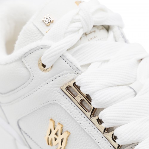 WHITE LEATHER METALLIC MA-1 SNEAKERS