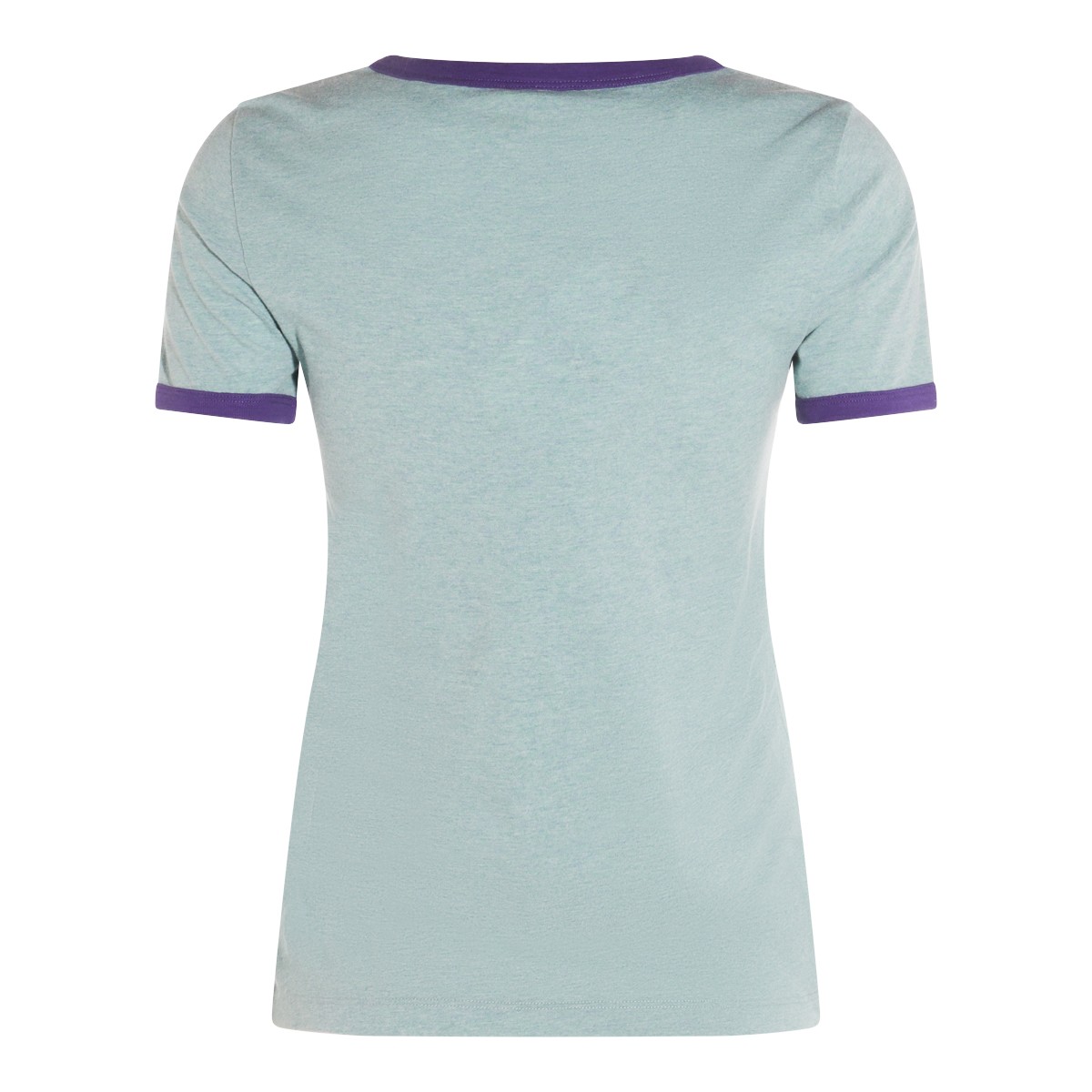 GREEN AND PURPLE COTTON T-SHIRT