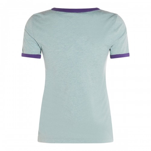 GREEN AND PURPLE COTTON T-SHIRT
