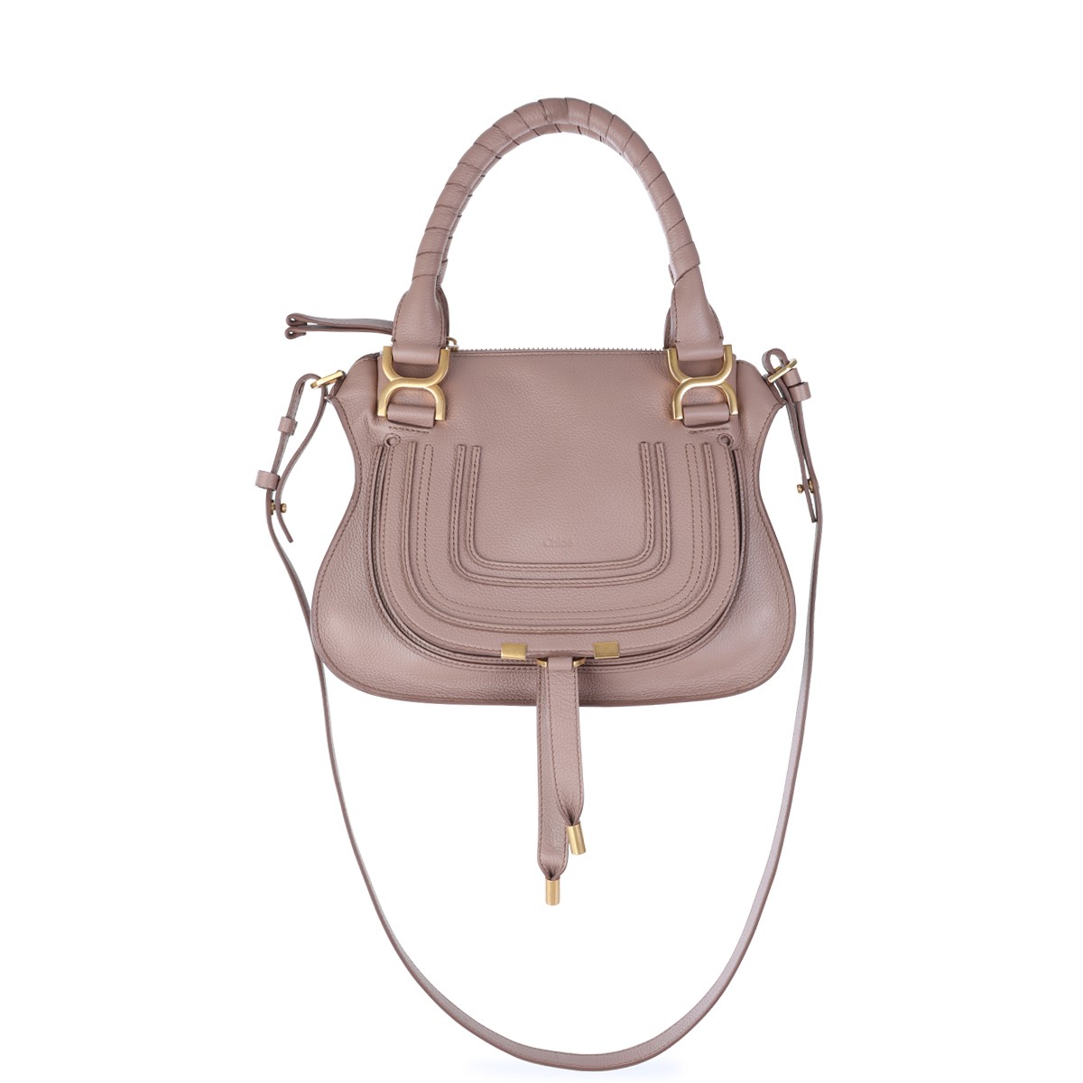 LIGHT ROSE LEATHER MARCIE TOP HANDLE BAG