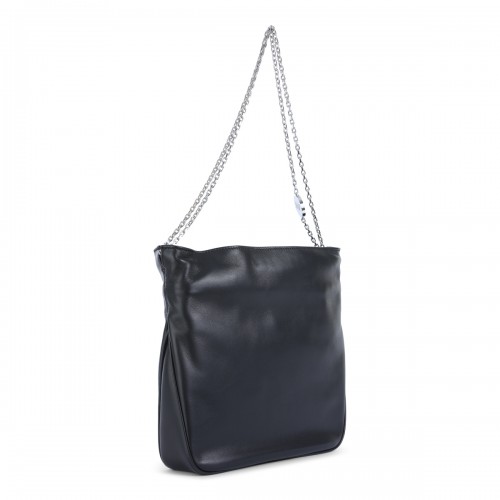 BLACK LEATHER MINI PILGRIM SATCHEL