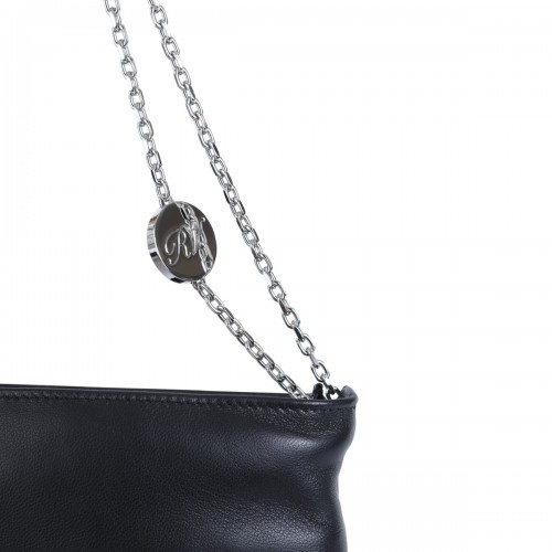 BLACK LEATHER MINI PILGRIM SATCHEL