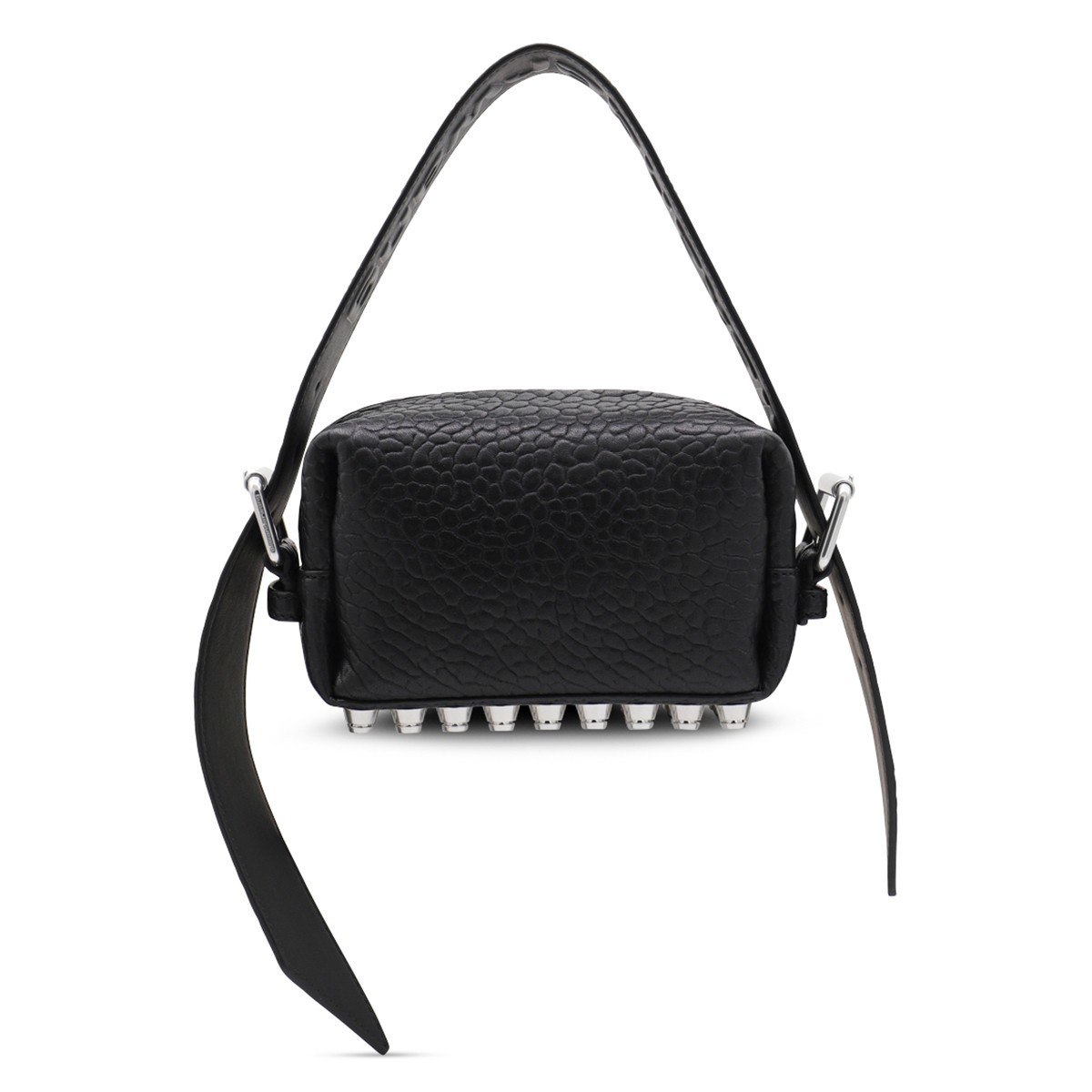 BLACK LEATHER RICCO SMALL SHOULDER BAG