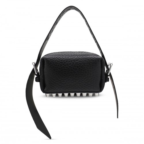 BLACK LEATHER RICCO SMALL SHOULDER BAG
