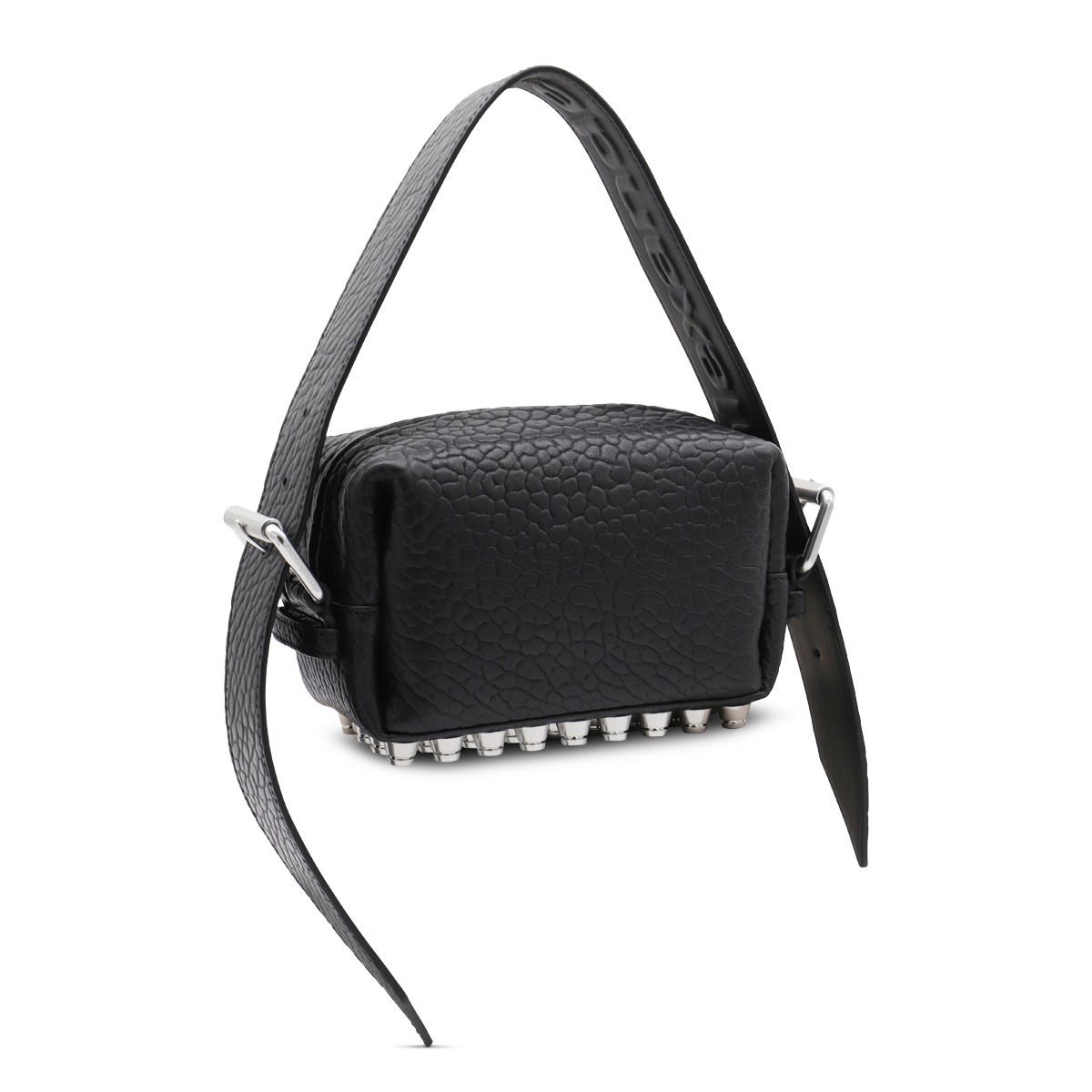 BLACK LEATHER RICCO SMALL SHOULDER BAG
