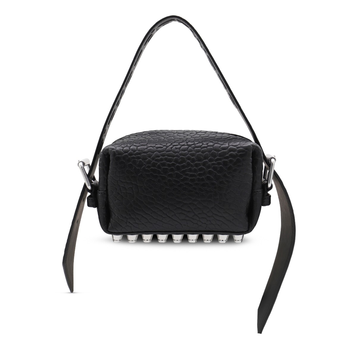 BLACK LEATHER RICCO SMALL SHOULDER BAG