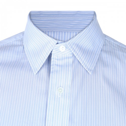 WHITE AND BLUE COTTON SHIRT