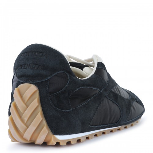 BLACK AND NAVY SUEDE ORBIT FLASH SNEAKERS