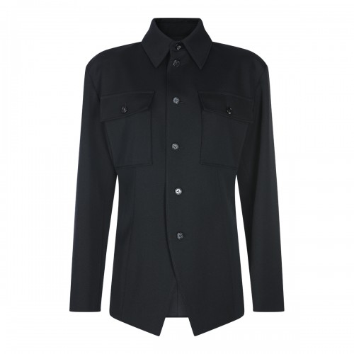 BLACK WOOL CASUAL JACKET