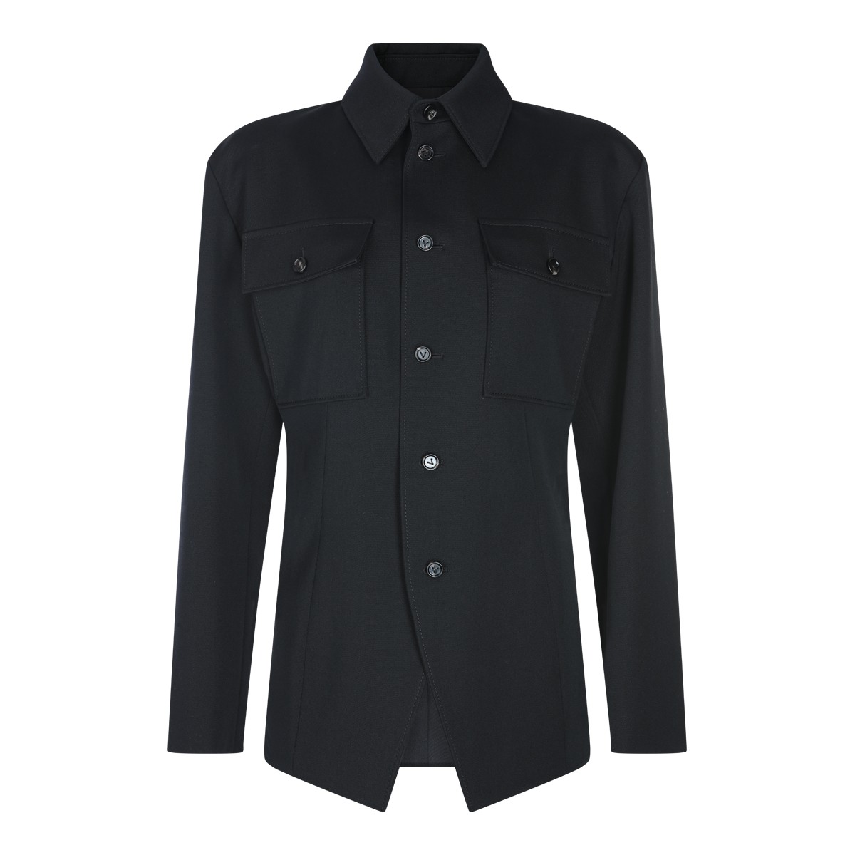BLACK WOOL CASUAL JACKET