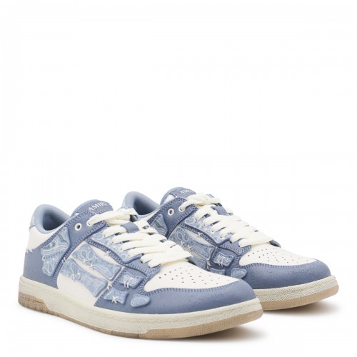 BLUE AND WHITE LEATHER BANDANA SKEL LOW TOP SNEAKERS