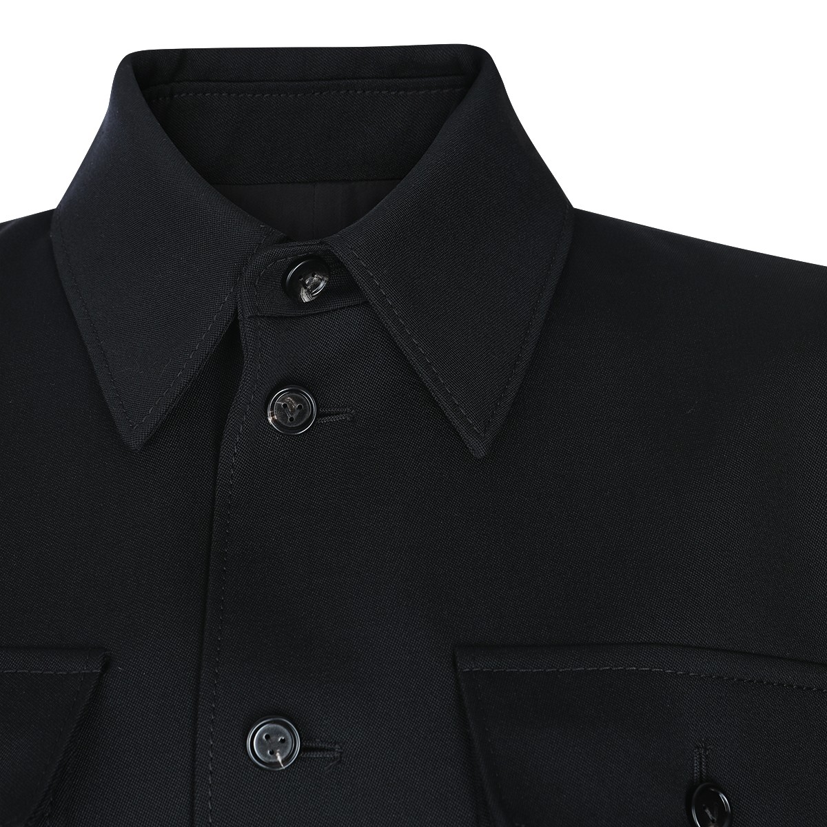 BLACK WOOL CASUAL JACKET