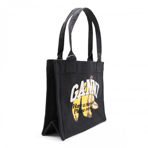BLACK COTTON TOTE 2