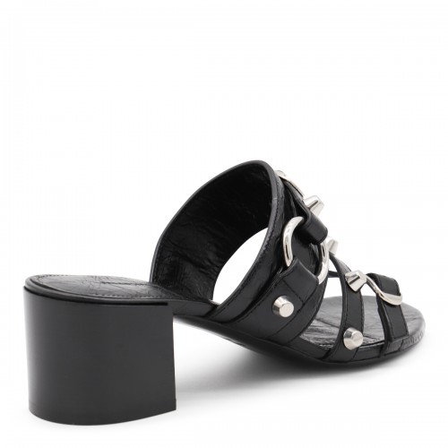 BLACK LEATHER CITY SANDALS